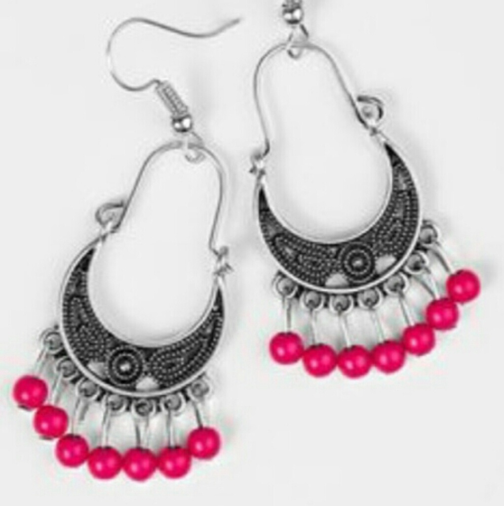 **Brand new** pink and silver earrings